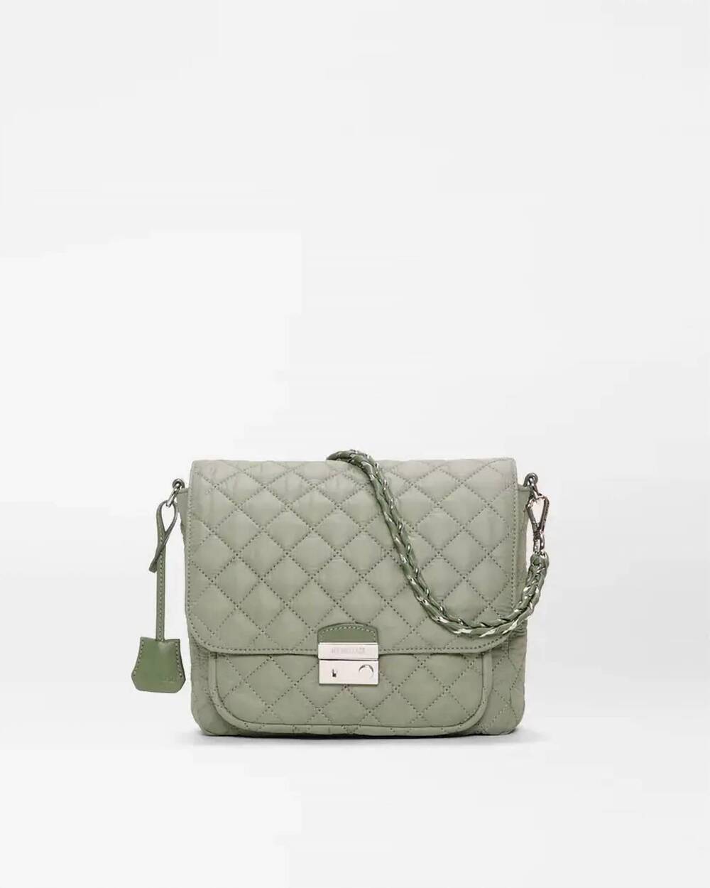 NEW MZ WALLACE women's medium crosby lock crossbody bag in agave green